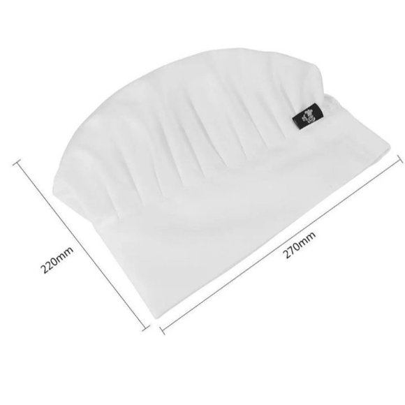 Adjustable Elastic Men Women Mushroom Caps Cooking Kitchen Baker Chef Hat White - Picture 3 of 6